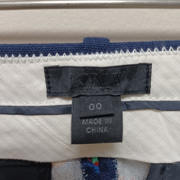 NWOT J.crew Nautical Sailboat Print Navy Blue Pleated Ankle Pants sz 00 - Picture 10 of 10
